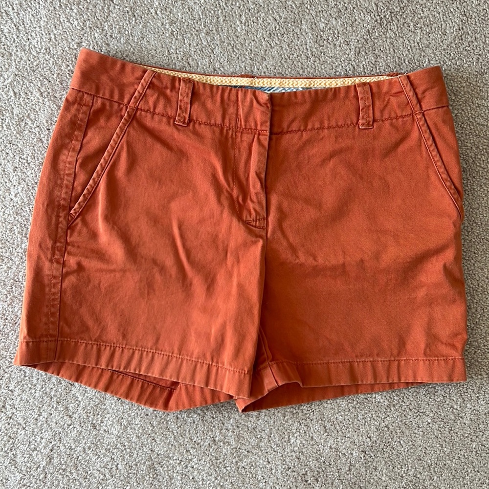 J. Crew Classic Twill Chino Orange Shorts - Size 4